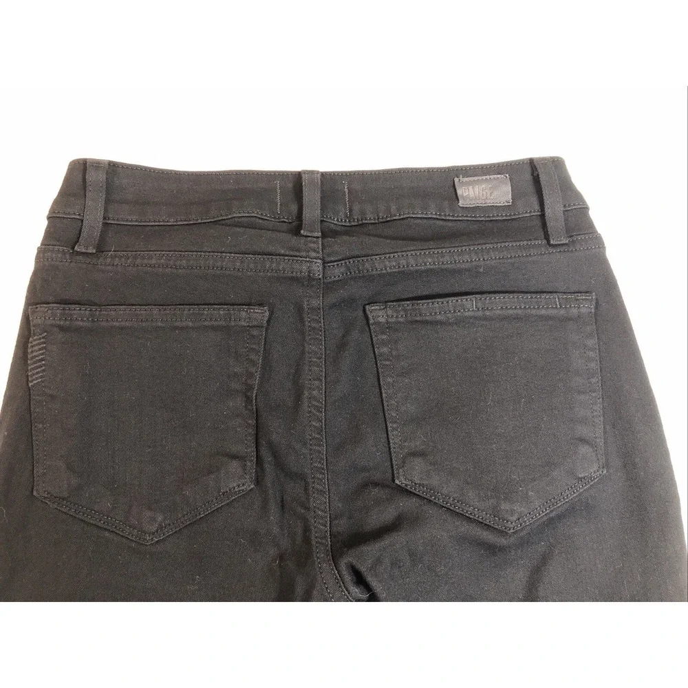 Paige Jeans Women's‎ Size 27 Black Denim Verdugo Ankle Distressed Mid Rise